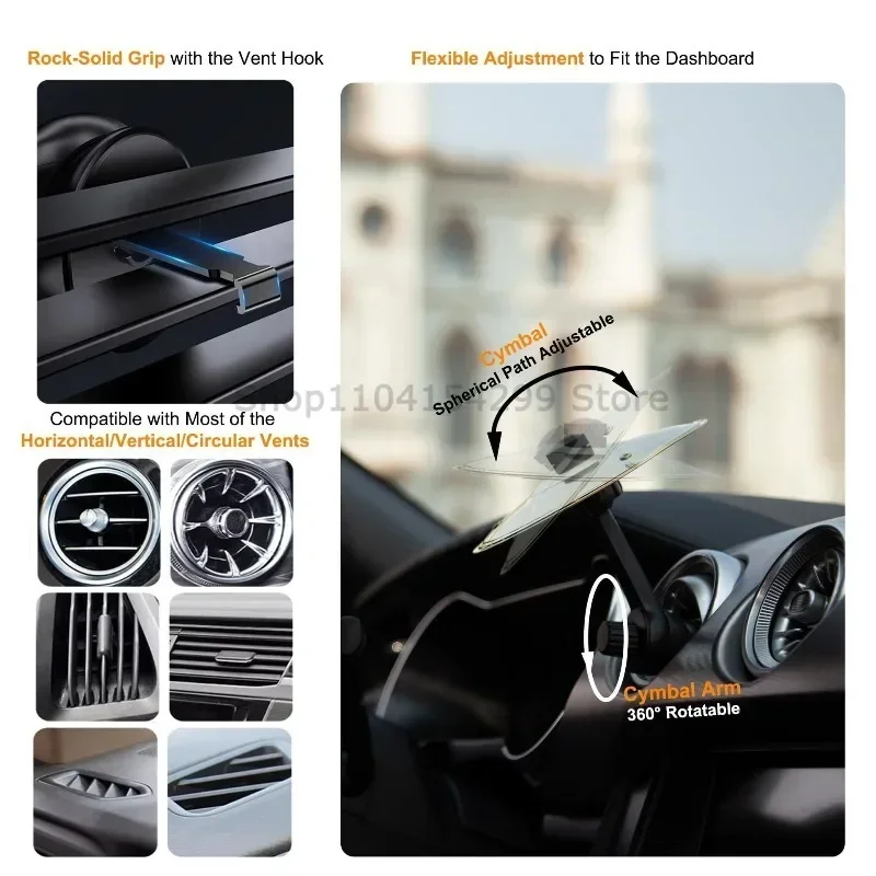 1/2/3PCS Hand-Schießen Auto Crash Becken Universal Auto Air Ventilation Port Clip-On Mini Trommel Becken für alle Arten von Fahrzeugen – Detail 3