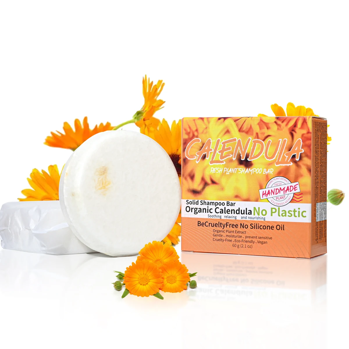 Calendula flower and plant essential oil shampoo soap handmade soap with rich aroma, oil control and moisturizing hair 6