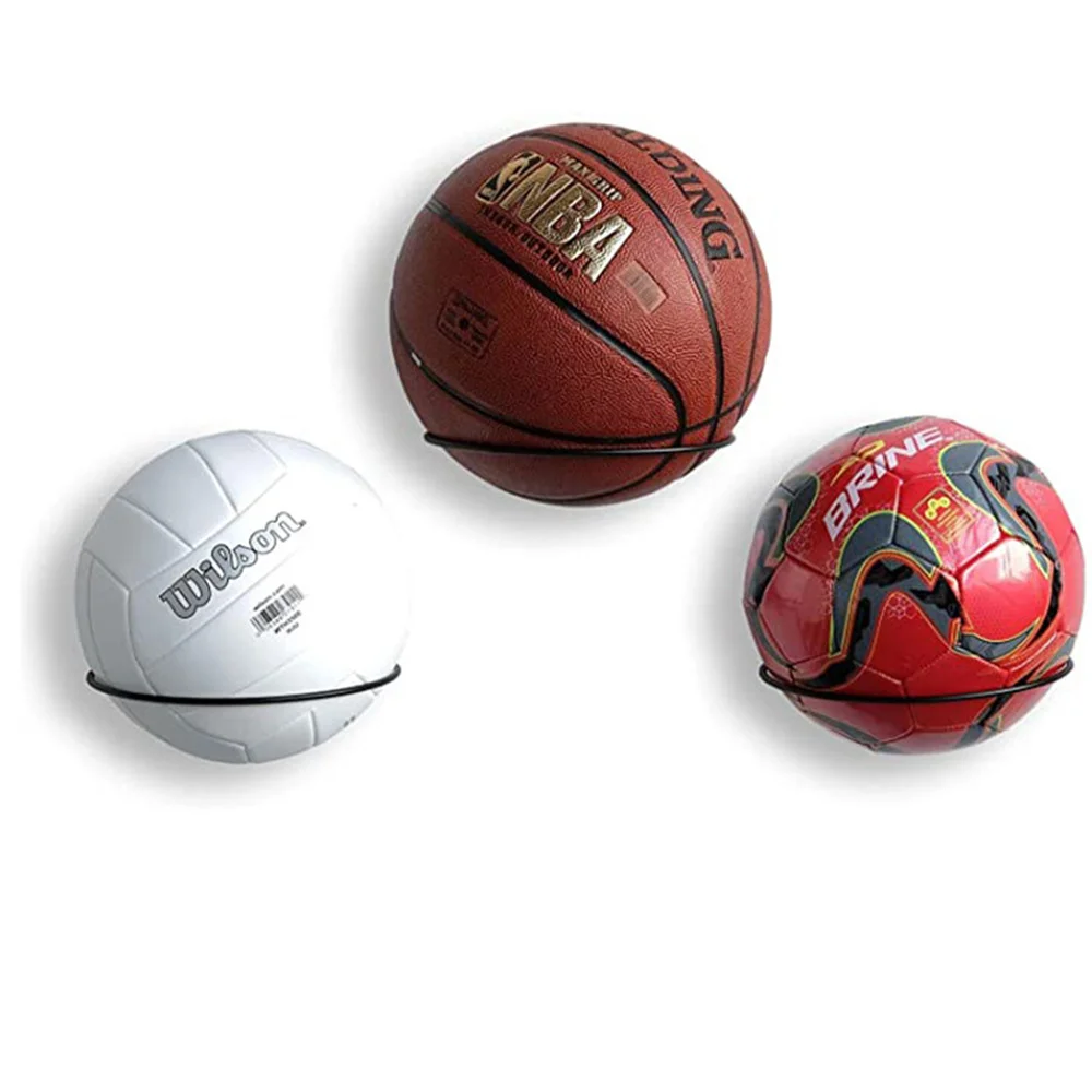 Supports de ballons muraux, support d'affichage de stockage de basket-ball  en fer, support de ballon de football et de rugby, gain de place pour la  décoration intérieure, 3 pièces