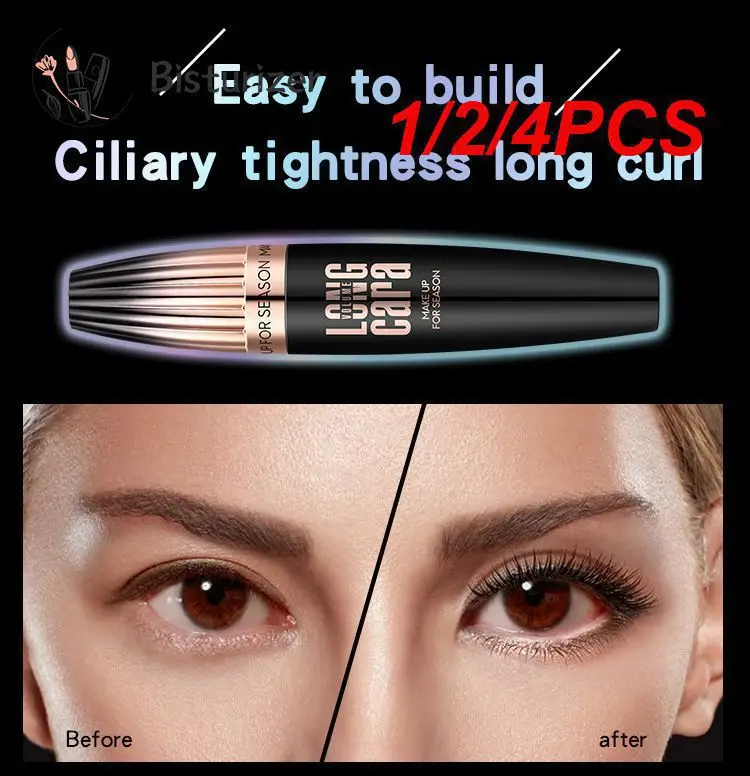 

1/2/4PCS Silk Fibre Eyelash Extension Mascara Thick Curl Waterproof Sweat-proof Slender Not Easy To Dye Color Makeup Mascara