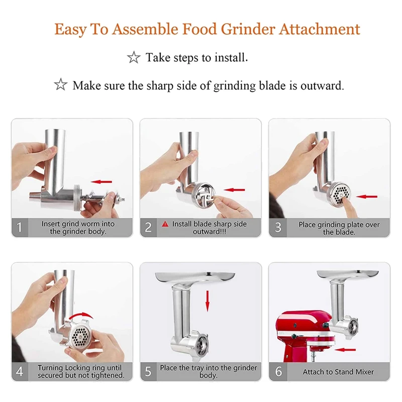 Metal Meat Food Grinder Attachment For Kitchenaid Stand Mixer Rod Grinder  Sausage Filling Attachment Blender Parts Kitchenaid - AliExpress