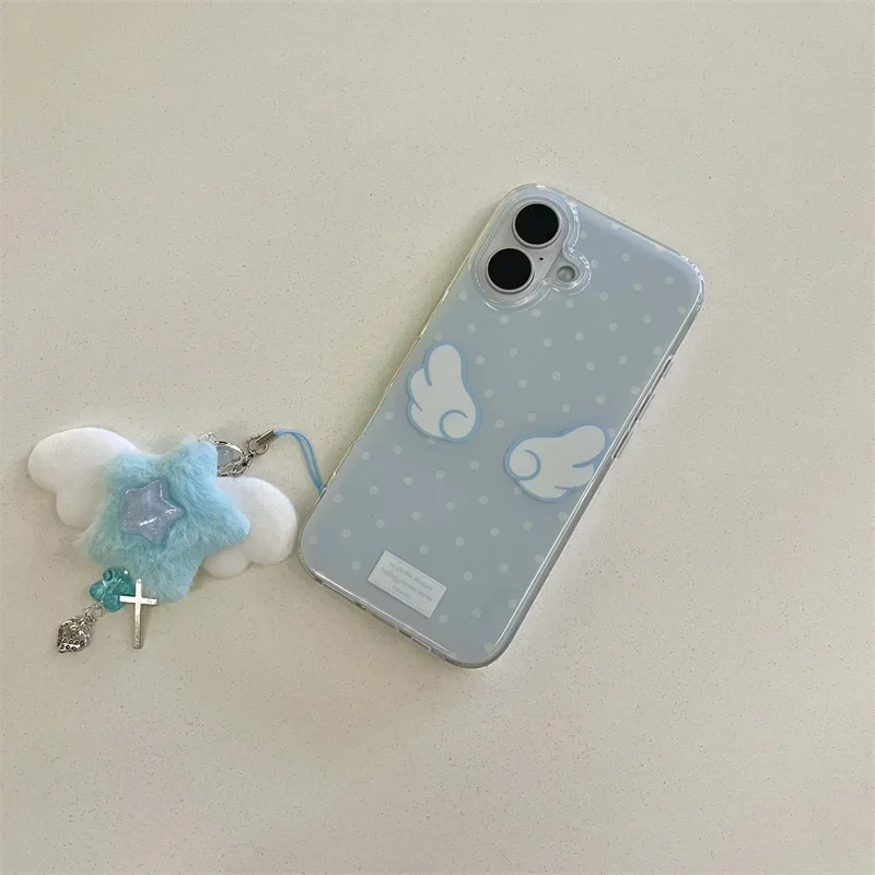 Charming Blue Polka Dot Wings Phone Case