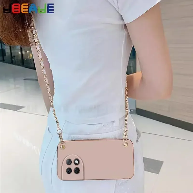 Chain Crossbody Leather Lanyard Bracelet Strap Plating Shockproof Soft Cover