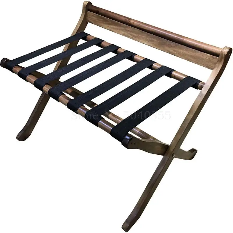 European style increase bedroom hotel luggage rack folding solid wood luggage rack room hanger household