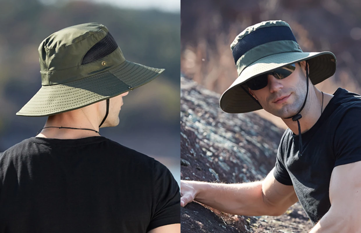 Hot Sale Xioguan 100% Polyester 9201 New Summer Breathable Fisherman Outdoor Mountaineering Big Eaf Sunshade Benni Hat_voghion.com