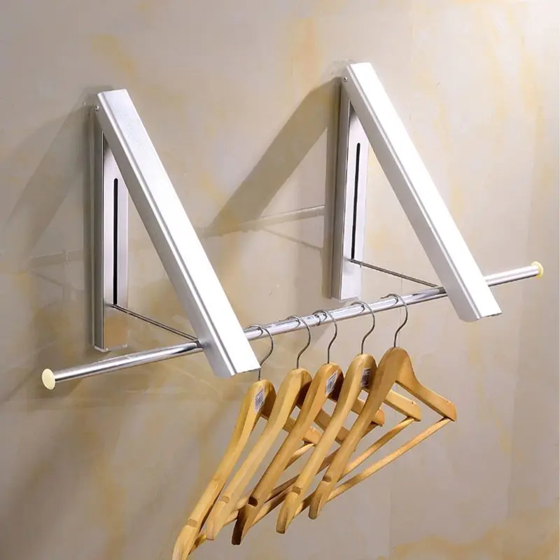 Clothes Drying Rack Wall Mounted Laundry Racks for Drying Clothes Aluminum Foldable Space Saving Clothes Hanger 5