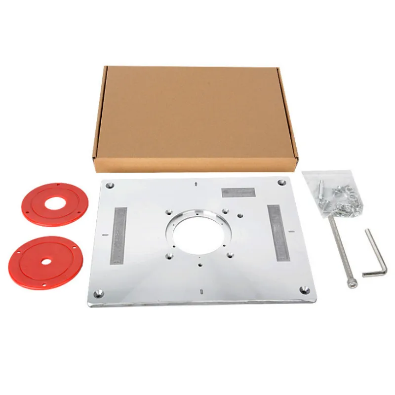 Electric Wood Milling Trimming Machine Flip Plate Guide Table Aluminum Router Table Insert Plate for Woodworking Work Bench woodworking tool,woodworking bench,woodworking workbench,router insert plate,router plate