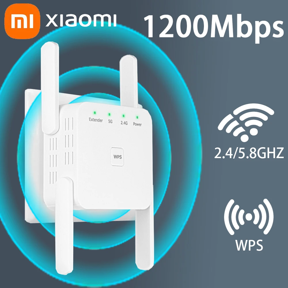 

Xiaomi WiFi Repeater AC1200 Wi-Fi Booster WiFi Extender Amplifier 2.4G/5GHz Wi-Fi Signal Booster Long Range Network Access Point