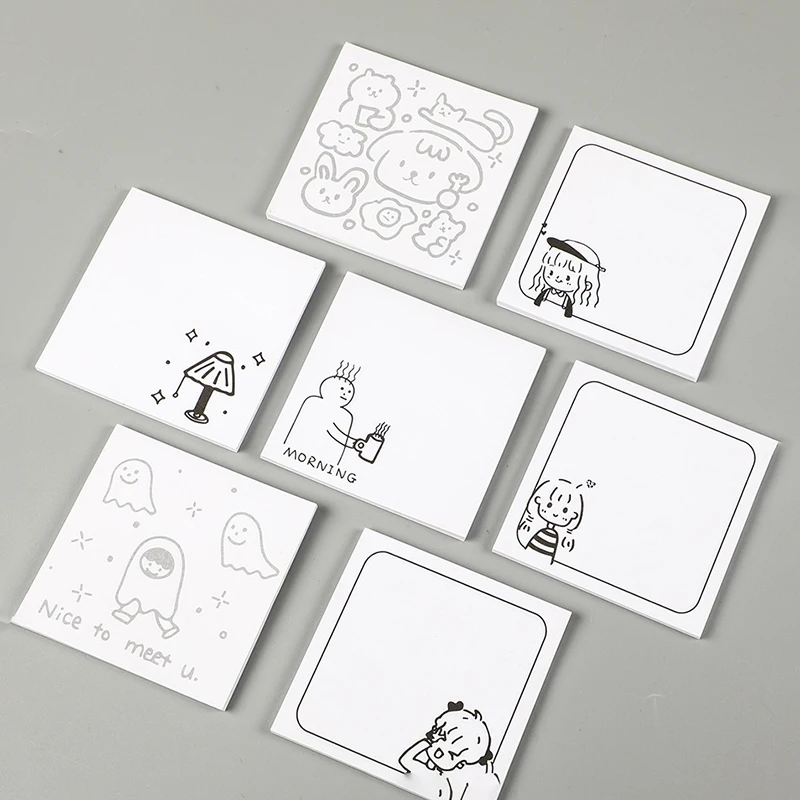 Ins Style Sticky Notes Self-Adhesive Memo Pad Kawaii Korean Stationery  Girl's Diary Simple Planner Sticker Office Accessories