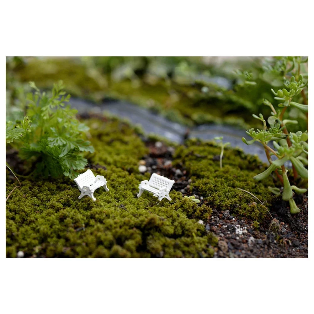 10pcs Garden Decor Dollhouse Ornament Scene Model Micro Landscapes Mini Bench Park Chair Figurines Miniature Stools Table 1:87 4