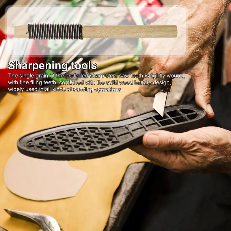 Wood File Wood Rasp Sharpening Tool Comfortable Anti-Slip Grip Portable Rasp For Sharpening All Types Of Soft And Hard