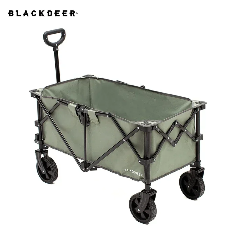 

Black-deer Folding Trolley Car Portable Shopping Trolley Camping Picnic Steel Pipe Bracket Multifunction Storage Cart bbq move