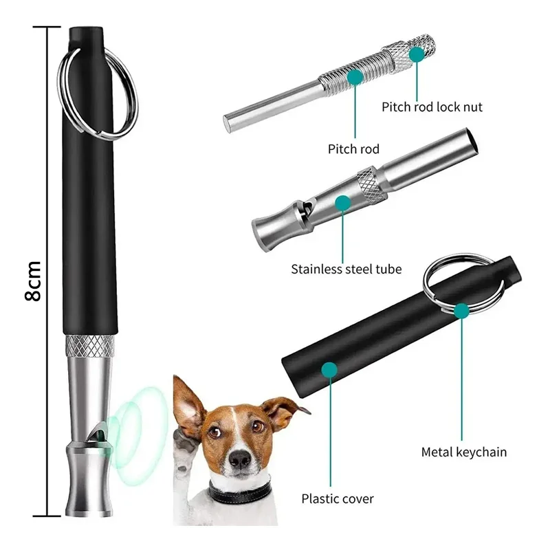 Hot Sale 1PCS NEW Adjustable Pet Dogs Whistle Anti Bark Ultrasonic Sound Dogs Training Flute Pets Interactive Home Supplies
