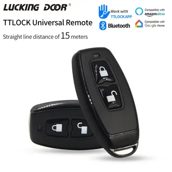 2.4GHz 무선 도어 원격 컨트롤러 R1 TTLock 앱 스마트 잠금 오프너, 433M 원격 제어 CR2032 잠금 해제 + 잠금 버튼