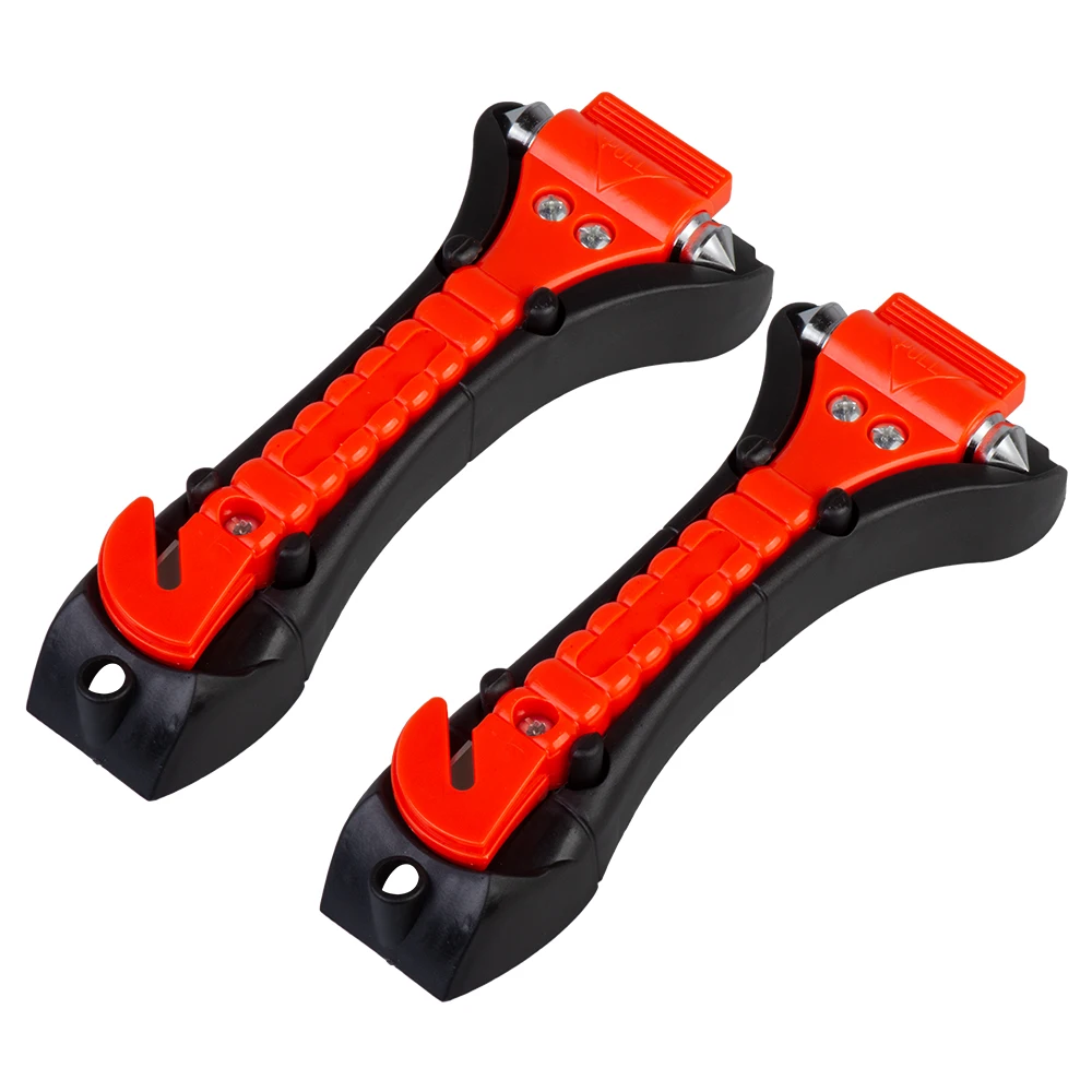 1pc 2-in-1 Safety Belt Cutter Emergency Key Chain Car Escape Tool Metal  Safety Hammer Mini Fire Hammer Life-saving Hammer Car Emergency Escape  Device Window Breaker Car safety hammer Car escape hammer multi-functional