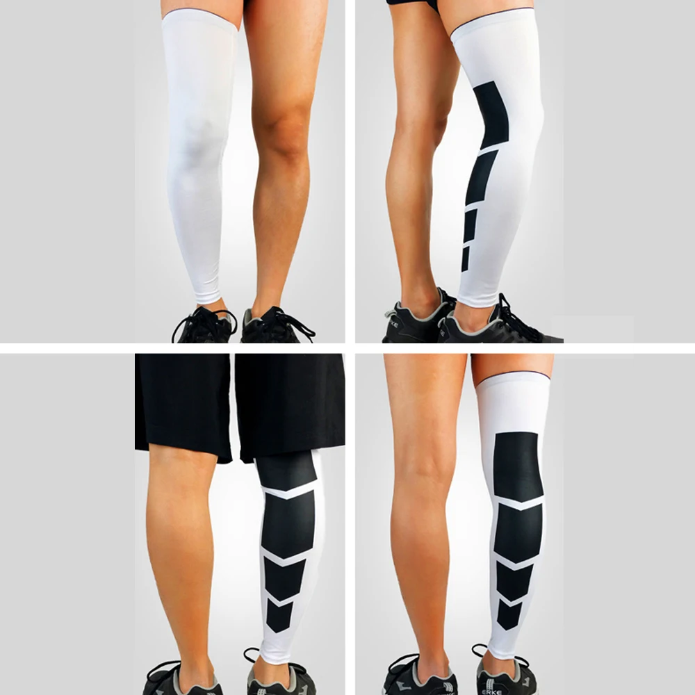 1 Stück Kompressions-Beinmanschette für Männer und Frauen – Erholung und Unterstützung für Fußball, Basketball, Radfahren – lange Stretch-Knie-Beinmanschetten – Detail 12