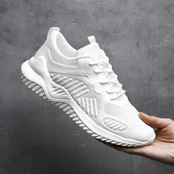 Women's Luxury Chunky Sneakers - Trendy 2024 Fashion Mesh Breathable Shoes for Sports, Running, and Casual Fitness (6851 White)