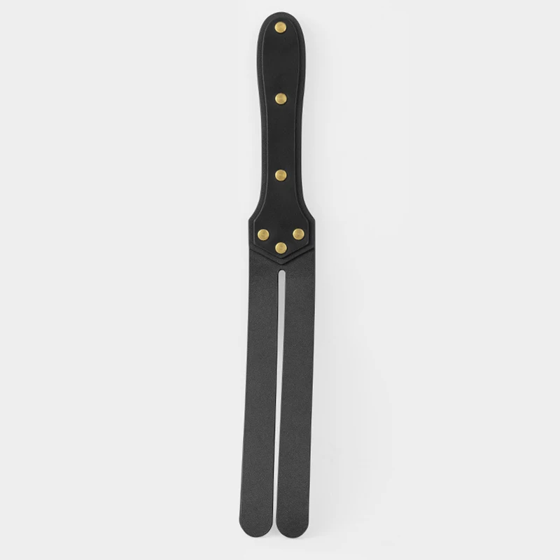 37.5CM Two layers Genuine Leather Horse Whip,Rivet Reinforcement Handle Riding Crop Party Flogger Horse Riding 2