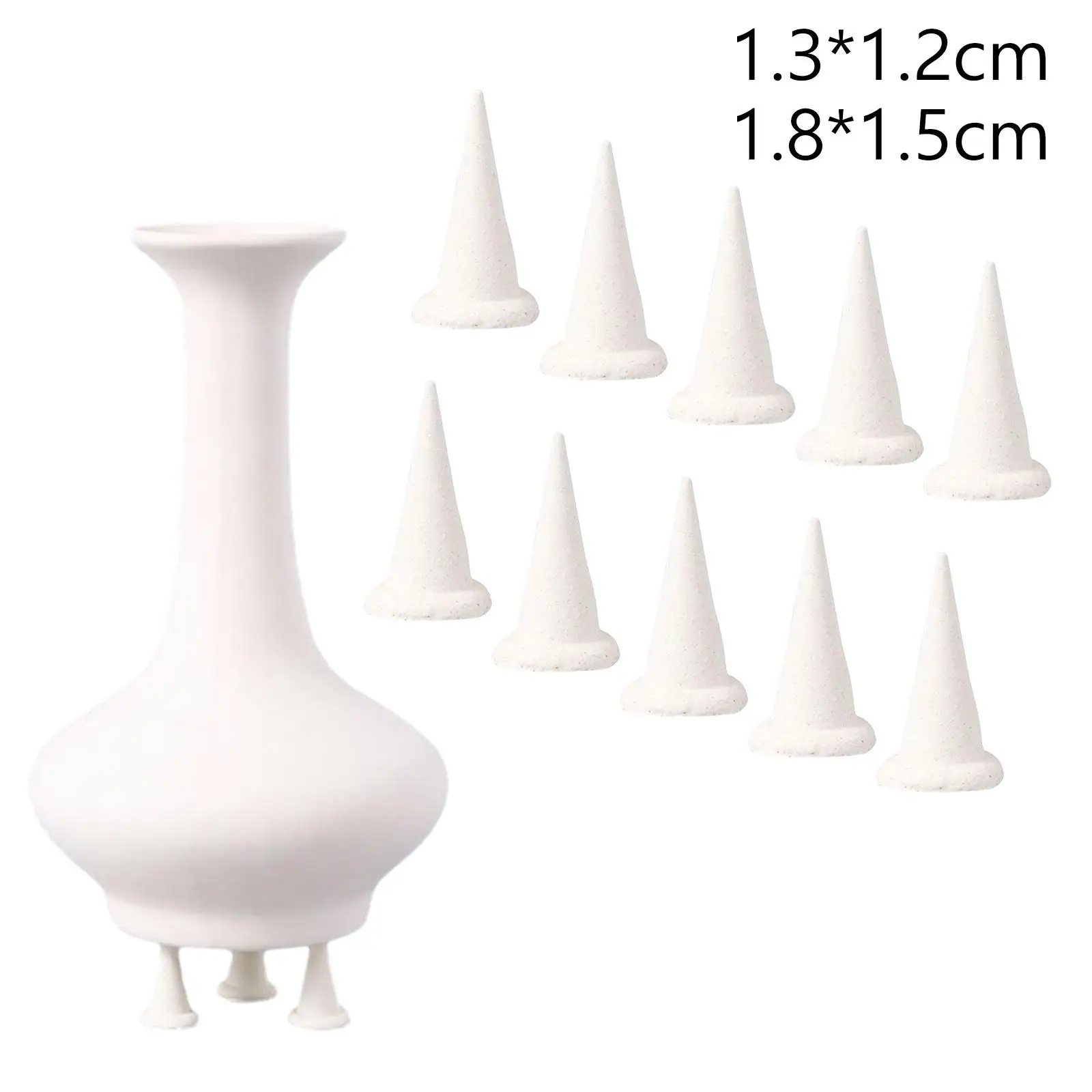 10x Ceramic Refractory Support Nails Moveable Nails Kiln Tool Triangle Nails for Ceramic Hobbyist Potters Monochromatic Glaze