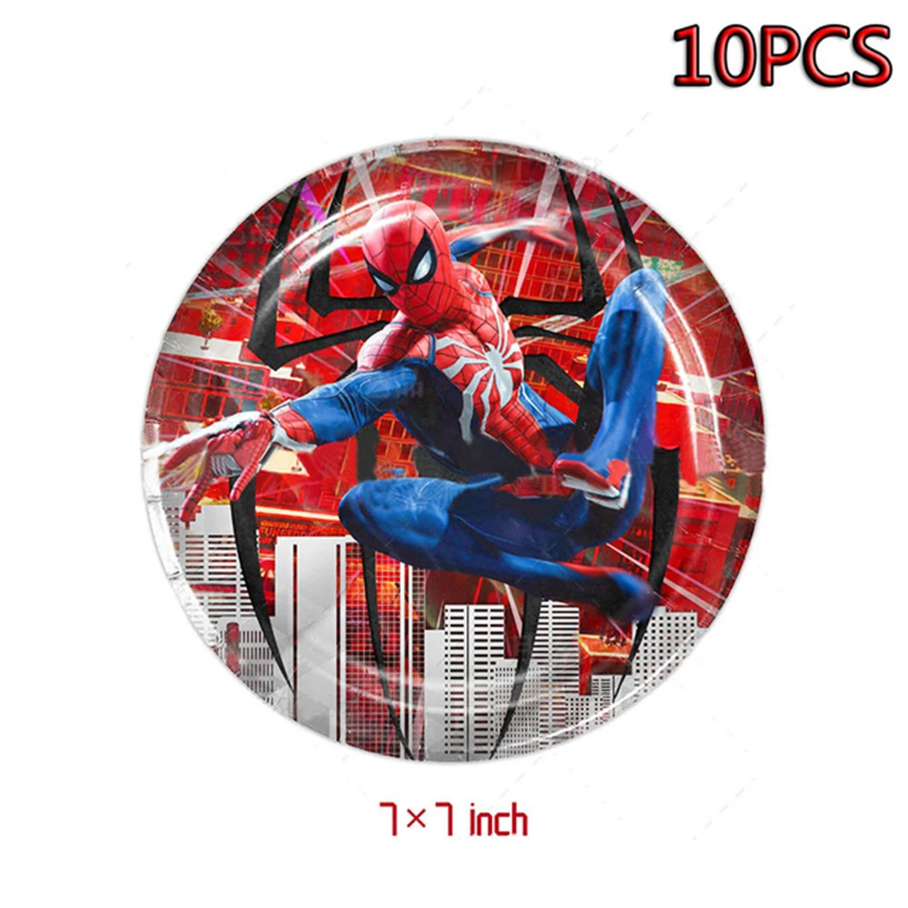 Spiderman Birthday Party Supplies Spider Tableware Paper Plates 9oz Cup Hero Dessert Plates for Kids Baby Shower Deocations party supplies birthday party supplies birthday tableware set spiderman party supplies
