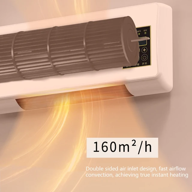 Electric Space Heater Cooling Heating Wall Mounted Air Conditioner with Digital Display Remote Control for Home EU/US/UK 4