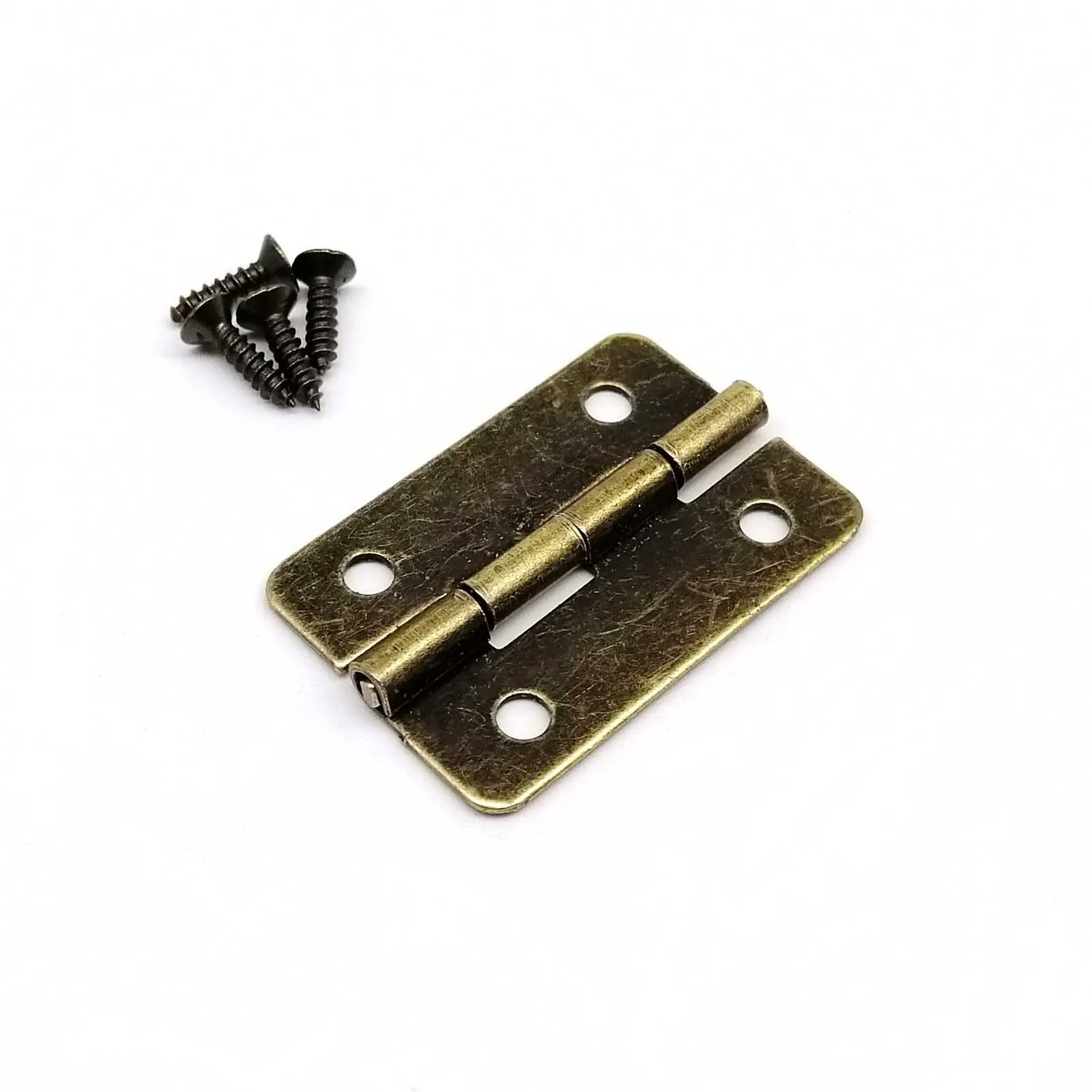 Wooden Box Hinge 12pcs Wooden Box Hinge with Screw for Jewelry Chest Gift Wine Music Case Dollhouse Cabinet Door Antique Brass Bronze 21x30mm