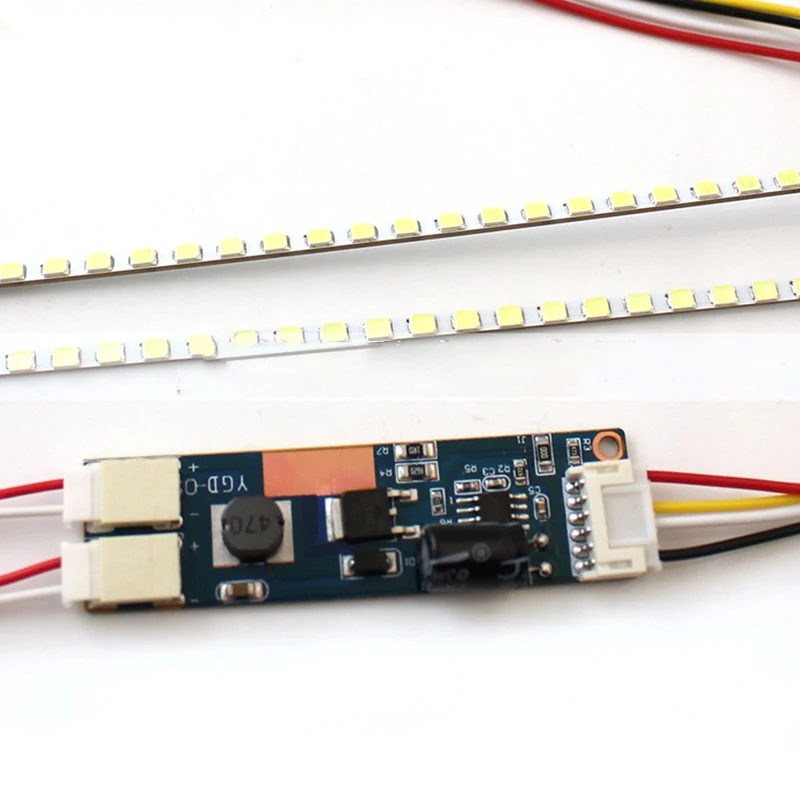 와이드 패널 LED 백라이트 램프 업데이트 CCFL에서 LED 2 개 스트립, 드라이버 보드, 입력 케이블, 420mm 밝기 조절 키트, 19 인치, 1 세트