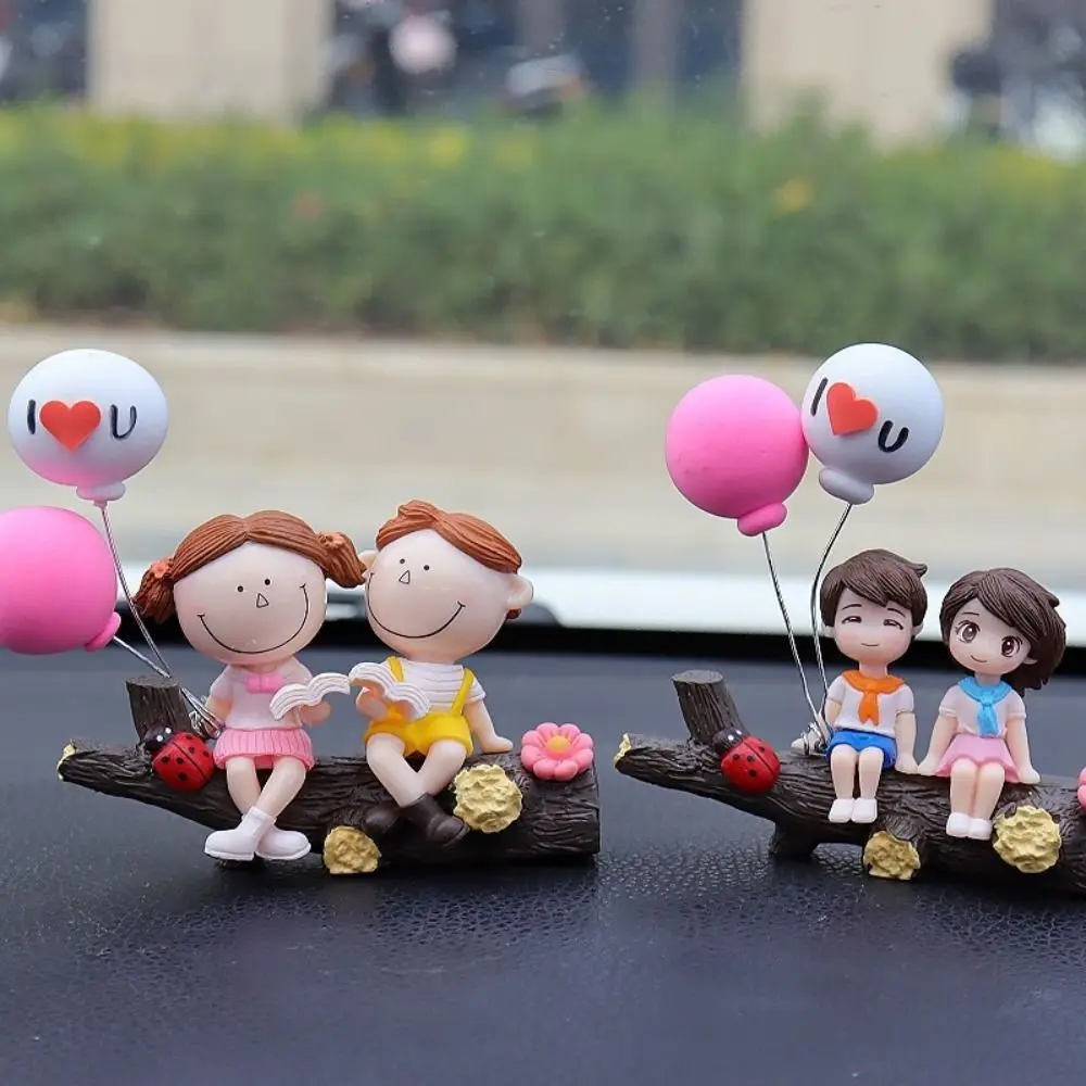Car Decoration Cartoon Cute Couples Action Figure Figurines Balloon Ornament Auto Interior Dashboard Accessories for Girls Gifts