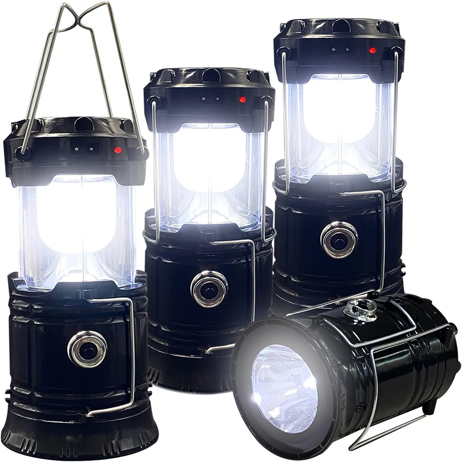 1/4pc Solar Camping Lantern USB Rechargeable Lamp Power Bank Portable Waterproof Solar Lights for Indoor Outdoor Emergency Light Camping Lantern