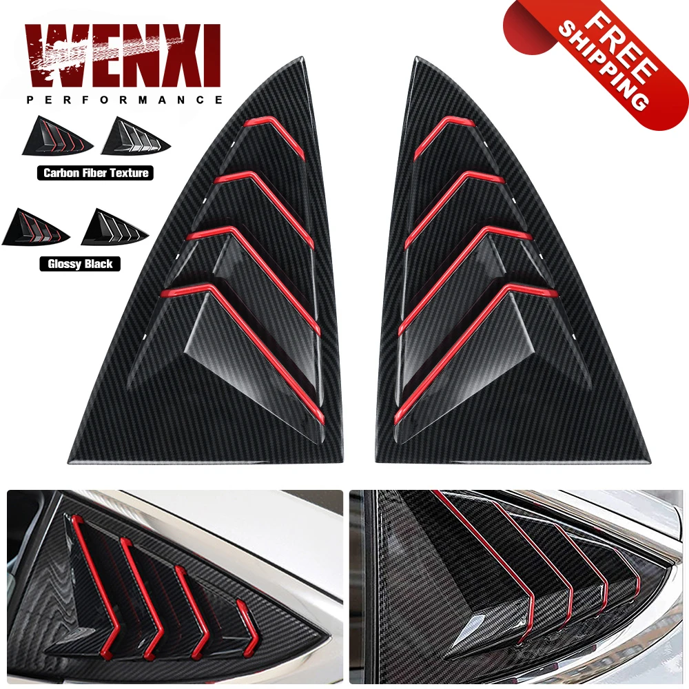 

2PCS Car Rear Window Triangle Sticker Exterior Carbon Fiber Sticker Shutter Decoration Modified Accessrories for Tesla Model 3