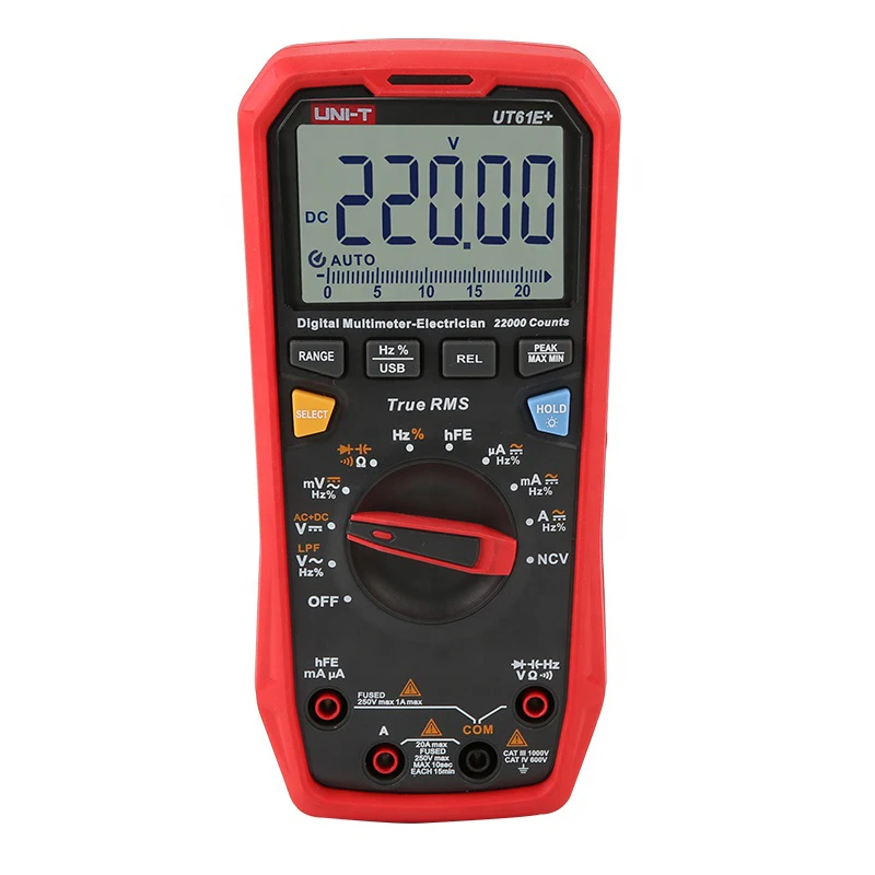 

UNI-T 22000 Counts TRMS UT61E+ Smart Digital Multimeter Measure AC DC Voltage Current Resistance Capacitance Frequency