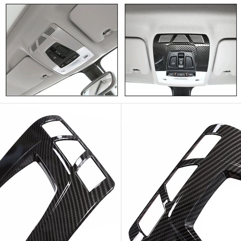 

For BMW 1 2 3 series 3GT F30 F34 X1 F48 X5 X6 F15 F16 Carbon Fiber Texture Car Front Roof Reading Light Frame Cover