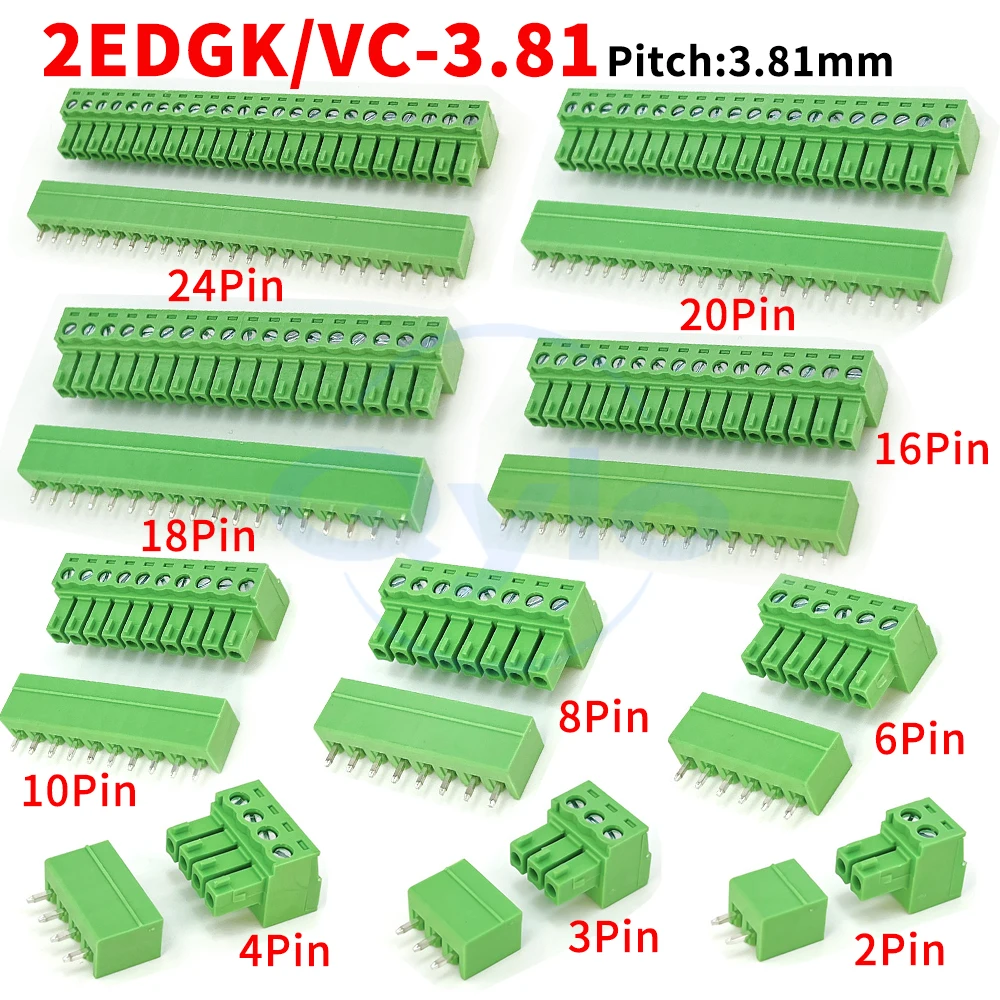 (1 Satz) KF 2EDGK 2EDGVC - 3,81mm Steckklemmenblock 2EDG versiegelte gerade Steckbuchse 15EDGK + 15EDGVC 3,81