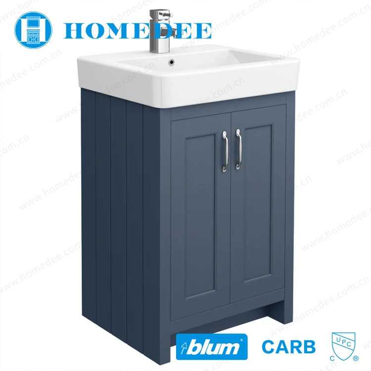 Homedee 560mm Blue Bathroom Pvc Wash Basin Cabinet Vanity Combo Solid Wood Particleboard,solid Wood Modern Floor Mounted 10 Sets