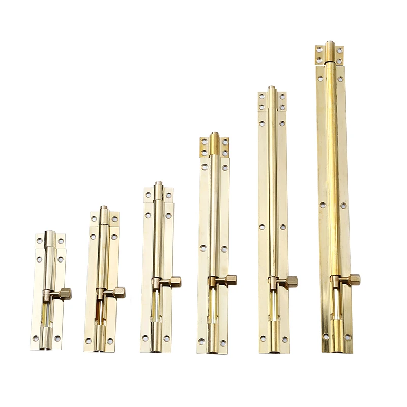 25mm Brass Door Latch Lock Solid Sliding Bolts Window Latch Hasp Home Hardware Gate Garden Toilet Safety with screw
