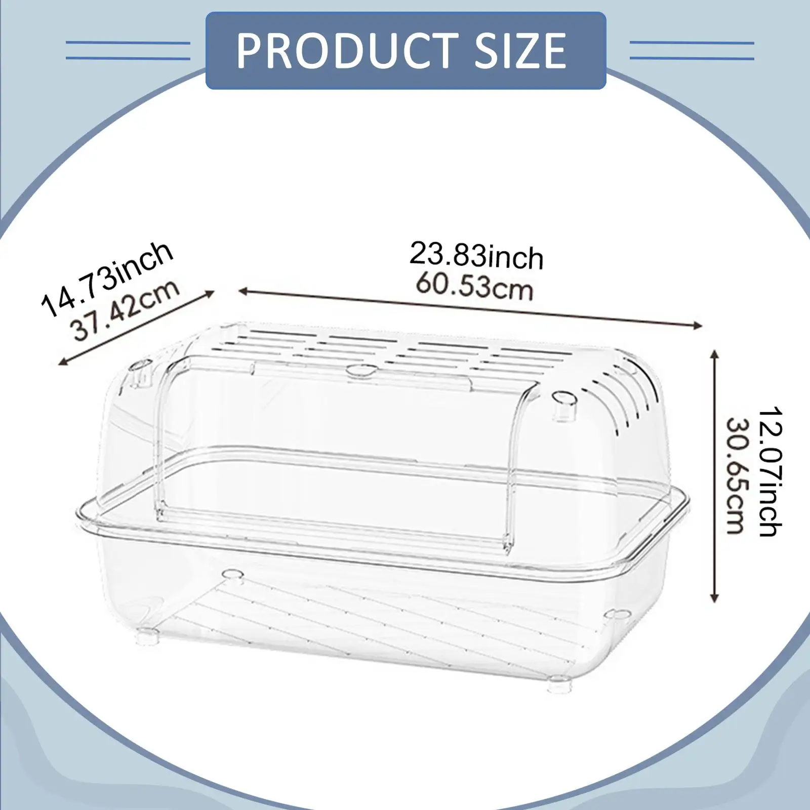 Acrylic Large Hamster Habitat Cage Portable Breathable Enclosure for Guinea Pig Rabbits Small Pets Room