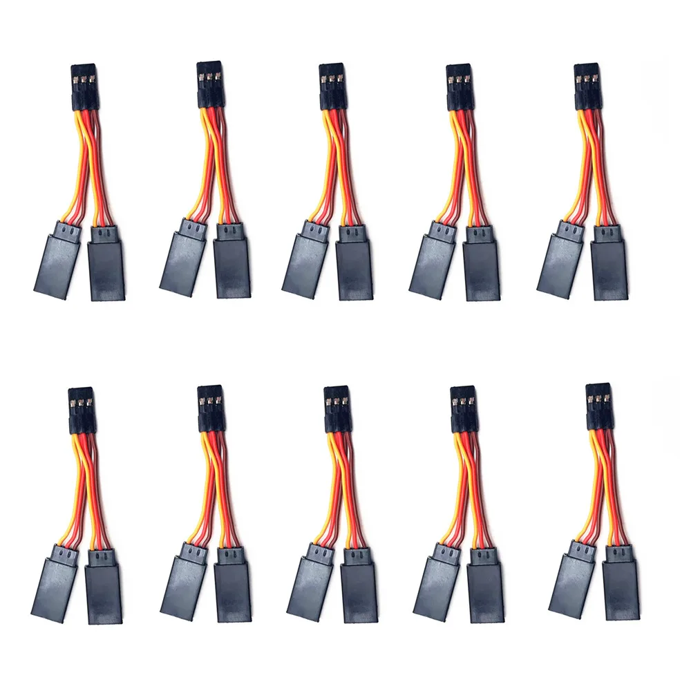 Câble en Y pour Servo RC 7cm - Lot de 5/10 - Connecteur JR Mâle vers 2 Femelles