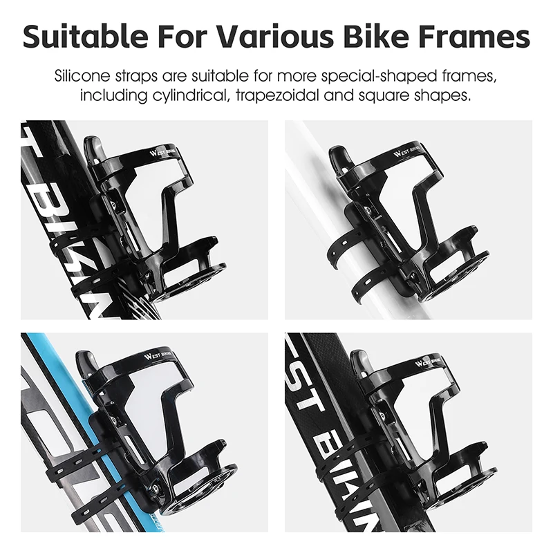 Bicycle Water Bottle Cage Bicycle Bottle Holder Water Bottle Holder WEST BIKING Bicycle Water Bottle Holder Installation Base Silicone Bottle Cage Set MTB Road Bike Stand Accessories