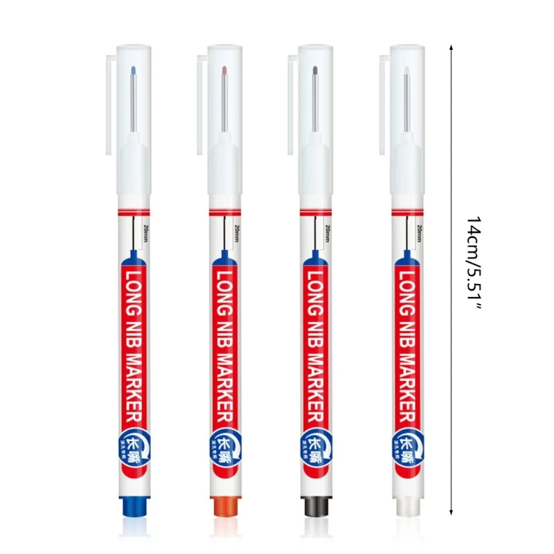 12 Pieces Oil-based Marker Pen 20mm Deep Hole Marker Pen Long Nose Quick-drying Oil-based J60A