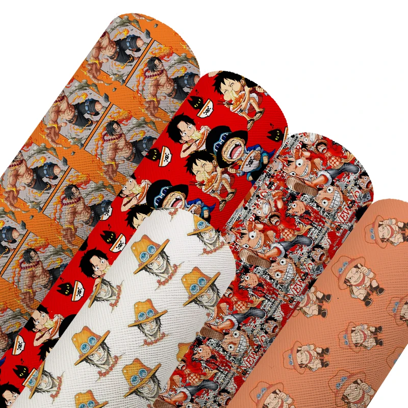 

20*134CM roll One Piece Cartoon Printed Faux Synthetic Leather roll Fabric For Earrings Bows DIY Material
