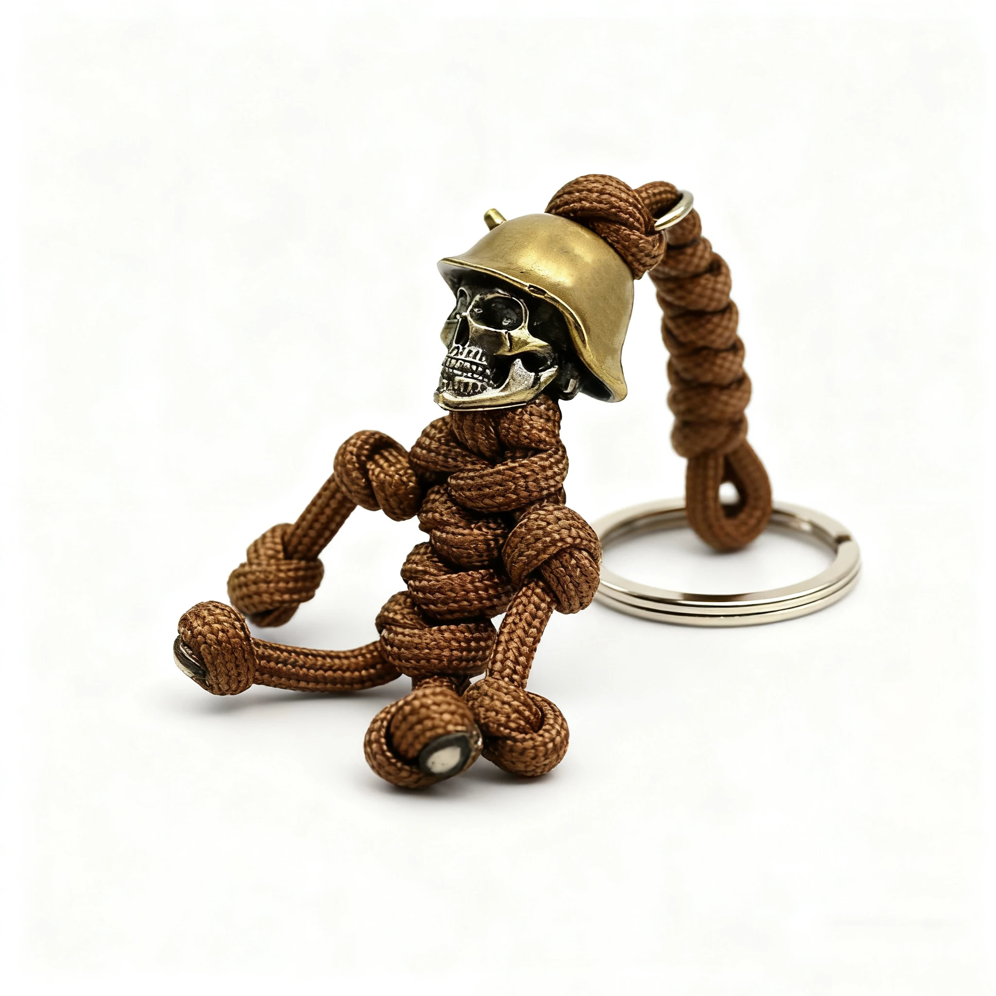 Skull Head Keychain 1PC Car Biker Helmet Pendant Braided Rope Paracord Buddy Bag Hanging Backpack Doll Toy