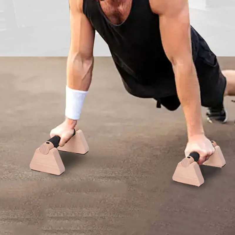 Solid Wood Push up Bar Pull up Stand Handles Parallettes Handles for Gym Training Bodyweight Exercise Calisthenics Equipment