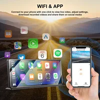ESSGOO Écran universel 11,3 pouces 4K, autoradio portable Carplay, Android Auto, caméra embarquée double objectif, caméra arrière, GPS, AUX, BT, USB 3