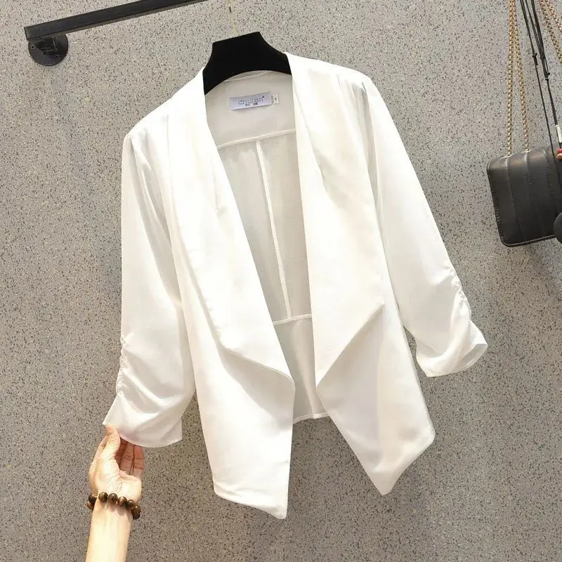 Summer new women's blazer women's suit fashion lapel long sleeve coat + slip skirt 2 stylish elegant temperament suit
