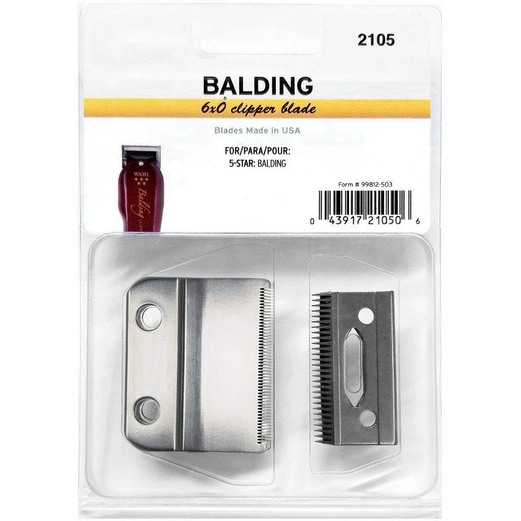 Professional 6X0 Precision Blade Compatible with Wahl Professional 5 star Series Balding 8110 Hair Clipper, Silver #2105