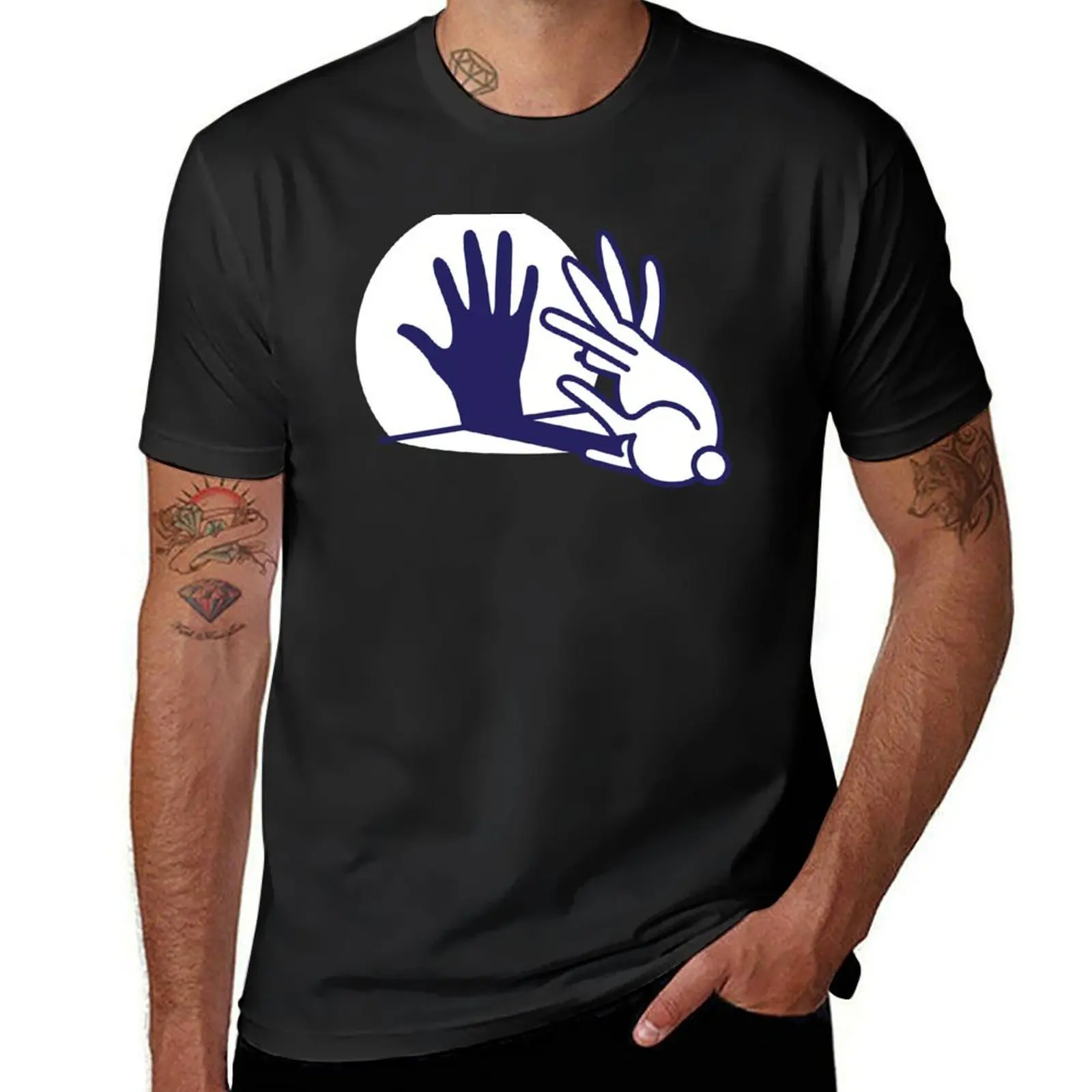 hand shadow rabbit T-Shirt summer top plus sizes plus size tops funny t shirts for men