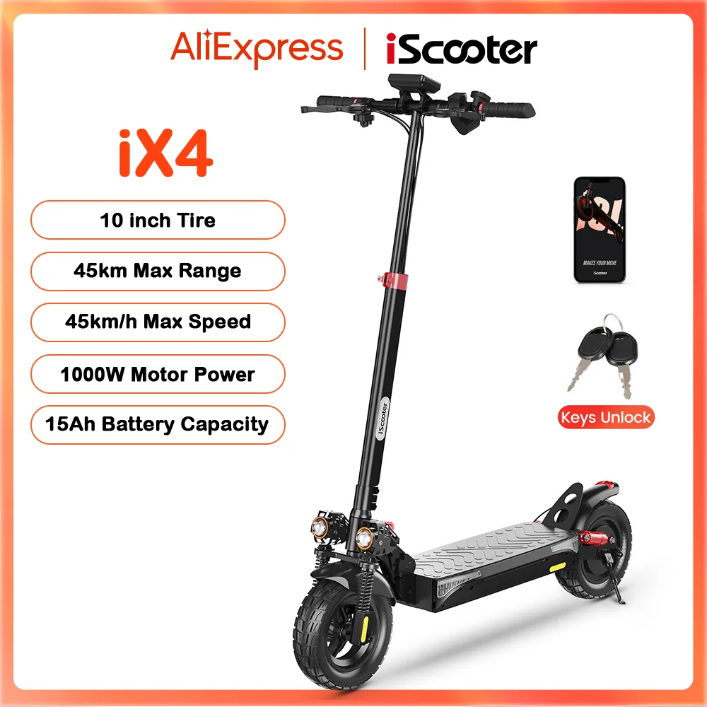 Hulajnoga elektryczna iScooter iX4 1000W 15Ah z EU za $323.94 / ~1217zł