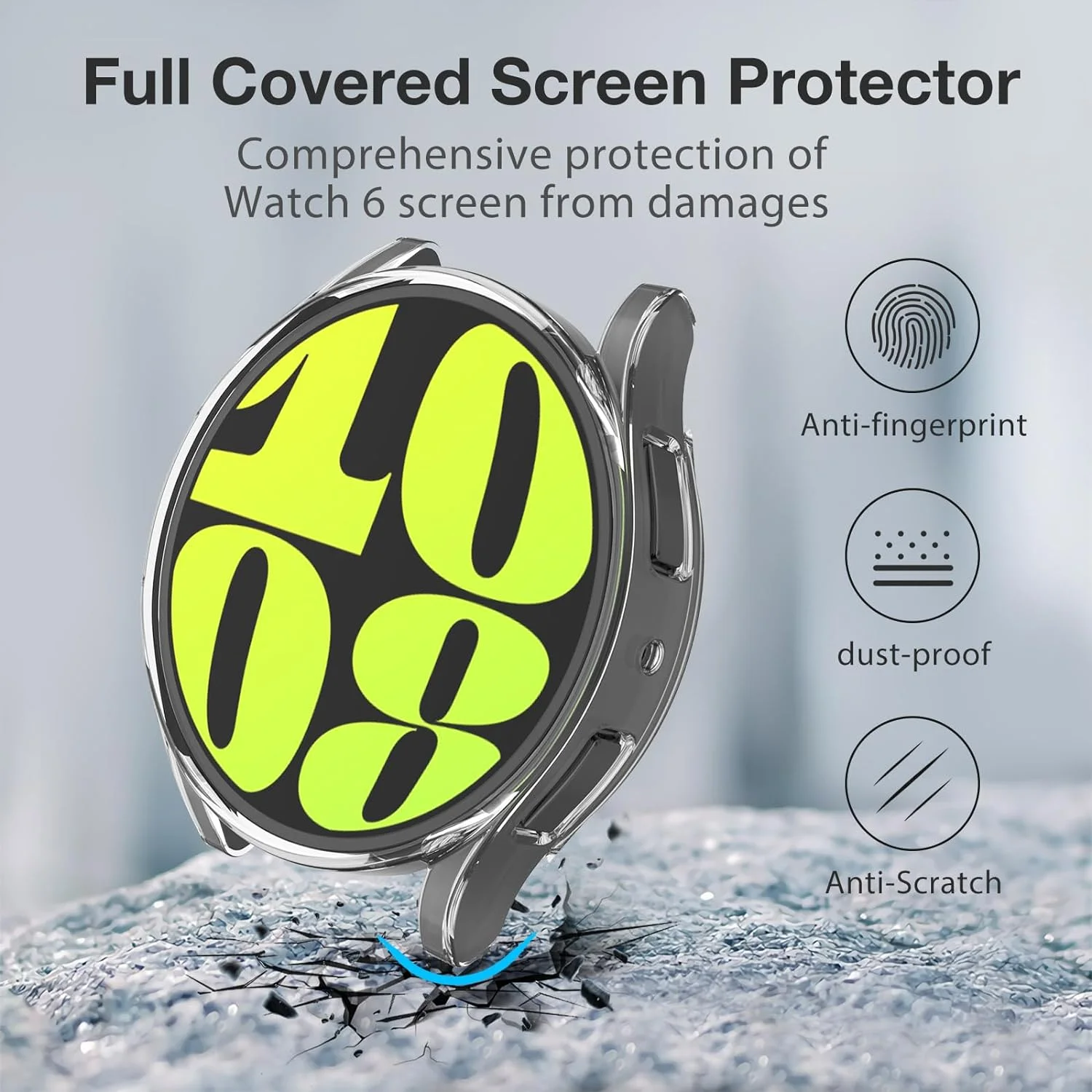 TPU Protective Case For Samsung Galaxy Watch 6/5/4 TPU Bumper Cover Screen Protector 44mm 40mm