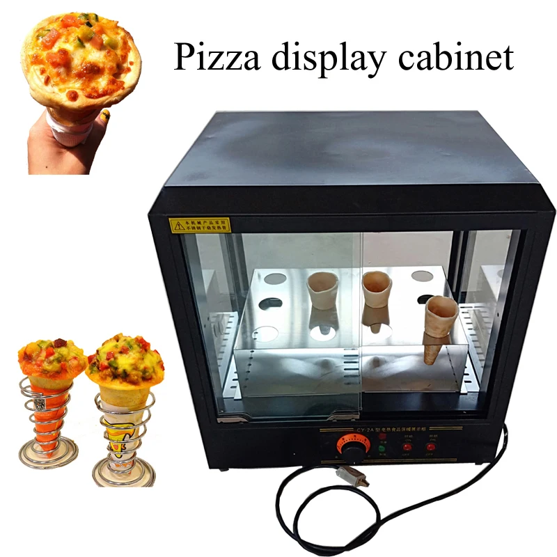 

PBOBP 12 Holes Display Cabinet + Pizza Cone Oven Machine Electric Cone Pizza Making Baker Machine Showcase Display Case