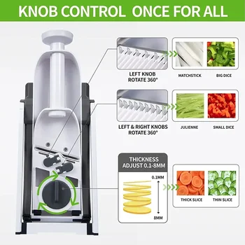 Manual Vegetable Cutter Safe Mandoline 5 in 1 Fruit Veggie Food Chopper Potato Shreds Lemon Slicer Onion Grater Kitchen Gadgets 3